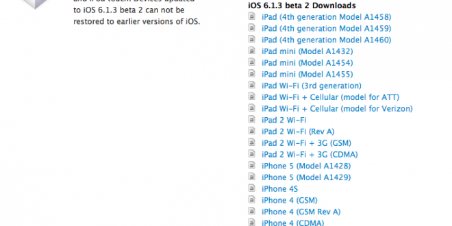 Apple relâche l’iOS 6.1.3 bêta 2 pour les développeurs