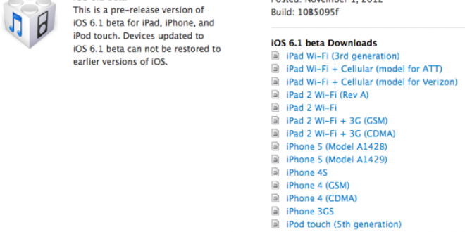 L’iOS 6.1 bêta 1 fait son apparition !